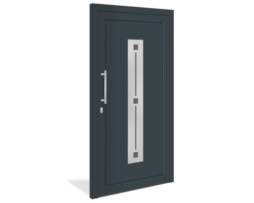 Haustür mit Griff und Glaseinsatz