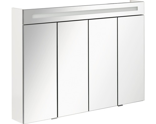 Spiegelschrank FACKELMANN 110 x 16,5 x 78,5 cm weiß hochglanz 4-türig LED IP 20