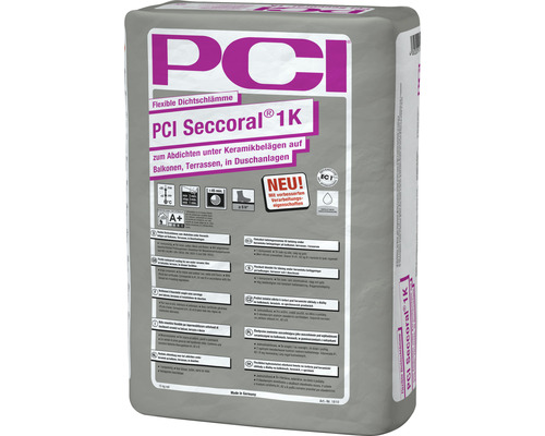 PCI Seccoral® 1K Flexible Dichtschlämme zum Abdichten grau 15 kg