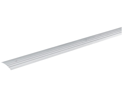 SKANDOR Anpassungsprofil silber eloxiert gelocht 4,5x40x900 mm Aluminium Übergangsprofil mit Rillen