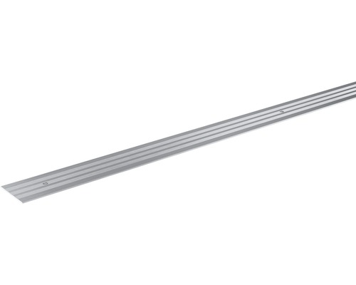 SKANDOR Übergangsprofil silber eloxiert gelocht 2x29,5x900 mm Aluminium Übergangsprofil mit Rillen
