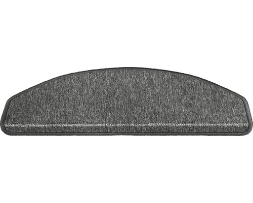 Stufenmatte Rambo halbrund grau 23,5x65x4,5 cm Grauer Treppenläufer zum Schutz der Treppe