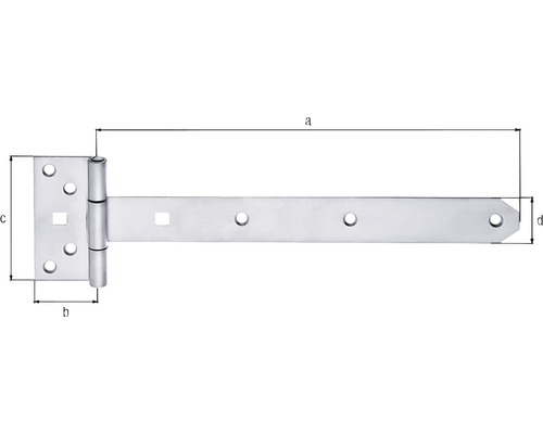 Technische Zeichnung eines T-Bands mit Maßangaben