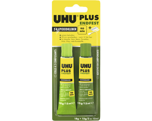 UHU 2-komponenten-Kleber plus endfest 33 g Uhu Plus Endfest 2-K-Epoxidkleber im Blisterpack