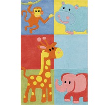 Teppich mit Affe, Nilpferd, Giraffe und Elefant Motiven