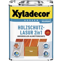 Xyladecor Holzschutzlasur 2in1 für Außenbereich im Farbe Teak