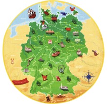 Kinderteppich Deutschland Karte Ø 100 cm