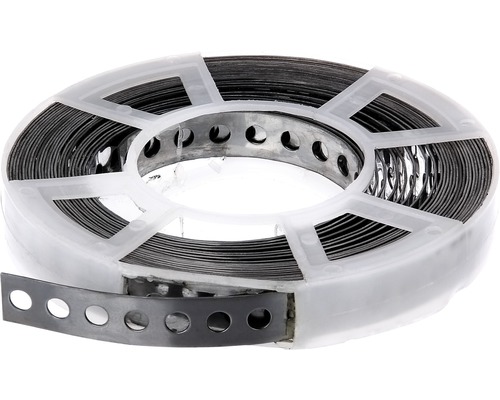 Lochband- und Montageband 17 mm, 10 m Rolle, Edelstahl Lochband auf Rolle zur Befestigung