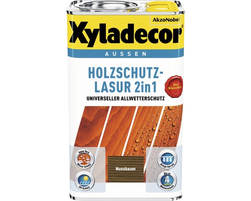 Xyladecor Holzschutzlasur 2in1 für Aussen Nussbaum