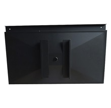 Rückseite einer schwarzen Aufbewahrungsbox