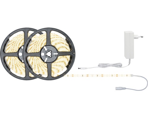 SimpLED Betriebsfertiges Strip-Set 10 m 3000 lm 3000 K 600 LED´s beschichtet 12V LED Streifen auf Rollen mit Netzteil