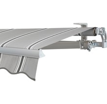SOLUNA Gelenkarmmarkise Concept 3,5x2 Stoff Dessin A131 Gestell Silber E6EV1 eloxiert Antrieb rechts inkl. Motor und Wandschalter-thumb-0