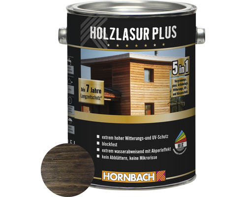 HORNBACH Holzlasur Plus ebenholz 2,5 L