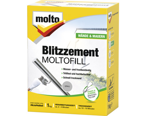 Molto Blitzzement Moltofill 1 kg Packung für Wände und Mauerwerk