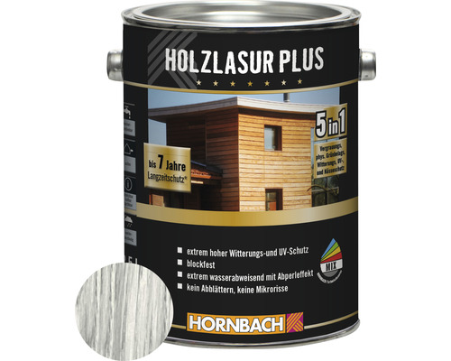 HORNBACH Holzlasur Plus weiß 2,5 L