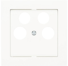 Gira 0259112 Zentralplatte 4-fach für Koaxial-Antennensteckdose + 2 zusätzlichen SAT-Anschlüssen Flächenschalter reinweiß/glänzend