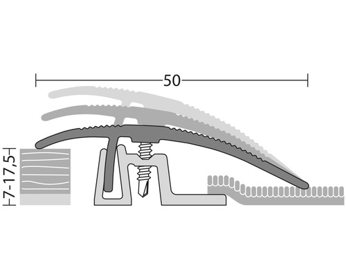 Illustration eines Übergangsprofils mit variabler Höheneinstellung