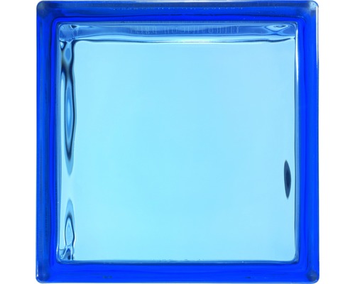 Glasbaustein Welle blau 19 x 19 x 8 cm