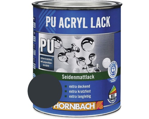 HORNBACH Buntlack PU Acryllack seidenmatt RAL 7016 anthrazit grau 375 ml