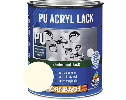 HORNBACH Buntlack PU Acryllack seidenmatt RAL 9001 cremeweiß 125 ml-0