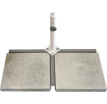 Sonnenschirmständer mit Betonplatten und Metallrahmen