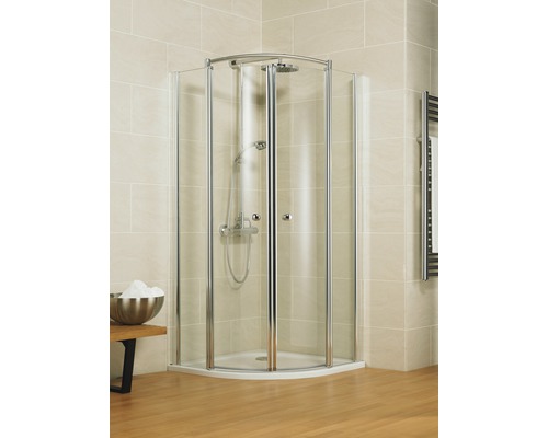 Runddusche Schulte Garant Bella Lux II R550 90x80 cm Klarglas Profilfarbe chrom