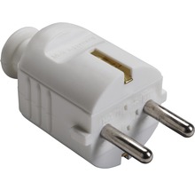 Schutzkontakt-Stecker mit Tülle weiß