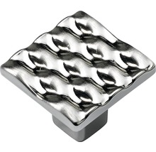 Quadratischer Möbelknopf aus Metall mit gewellter Oberfläche