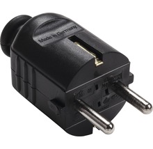 Schutzkontakt-Stecker mit Tülle schwarz