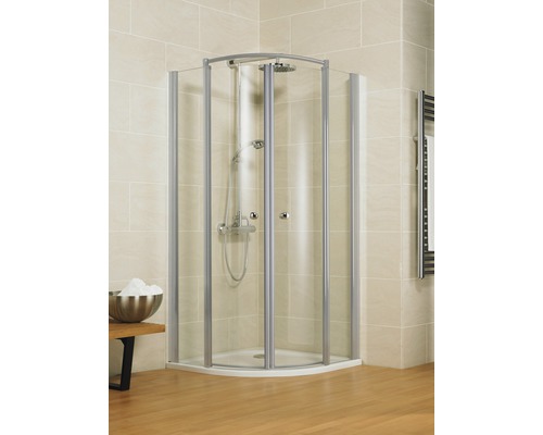 Runddusche Schulte Garant Bella Lux II R550 90x120 cm Klarglas Profilfarbe aluminium