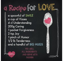 Glasbild Recipe For Love 30x30 cm GLA1015