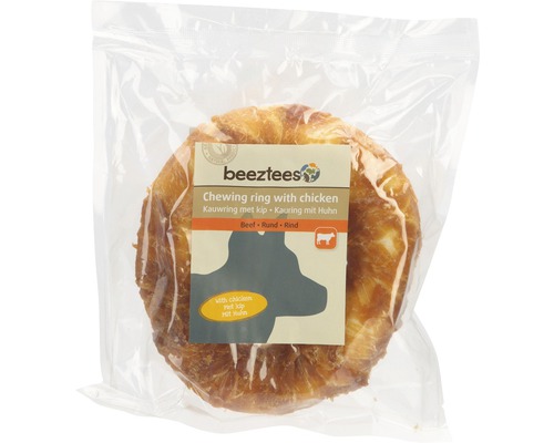 Hundesnack beeztees Kauring mit Huhn 1x12,5 cm Kauartikel Beeztees Kau-Ring mit Hühnchen in transparenter Verpackung