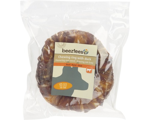 Hundesnack beeztees Kauring mit Ente 1x12,5 cm Kauartikel Beeztees Kauartikelring mit Ente in Verpackung