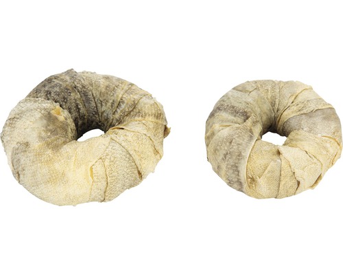 Zwei Rinderkopfhautringe für Hunde