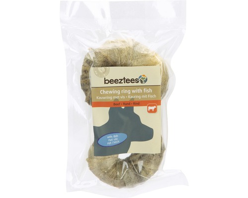 Hundesnack beeztees Kauring mit Fisch 2x7,5 cm Kauartikel Beeztees Kauartikel-Ring mit Fisch im durchsichtigen Kunststoffbeutel