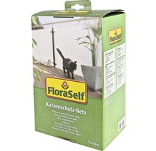 FloraSelf Katzenschutznetz Verpackung mit Katzenmotiv 2,5x4 Meter