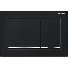 GEBERIT Betätigungsplatte Omega 30 Platte schwarz glänzend / Taster schwarz glänzend / Dekorstreifen chrom 115.080.KM.1
