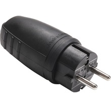 Schutzkontakt Gummikupplung 16A IP44 verriegelbar mit Schutzkontaktstecker schwarz