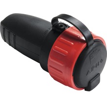 Schutzkontakt Gummikupplung 16A IP44 verriegelbar mit Schutzkontaktstecker schwarz