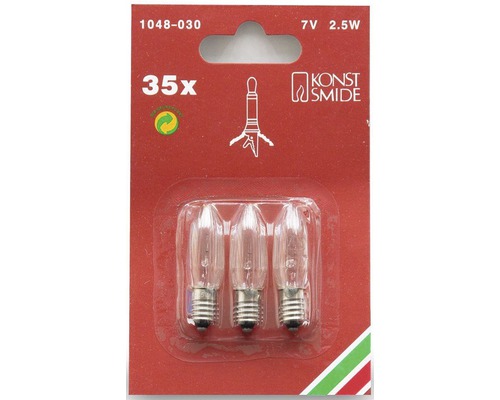 Weihnachtsbaumkerzen Ersatzlampen 7 Volt 2,5 Watt im 35er Pack