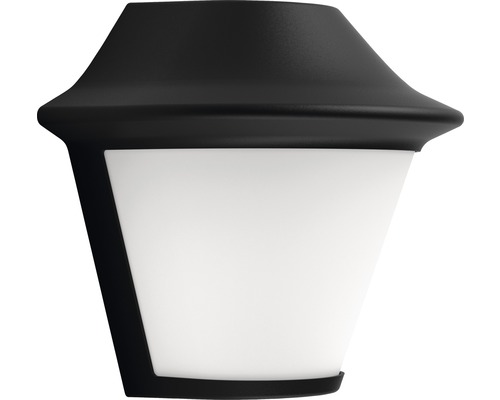 Schwarze Außenwandleuchte mit weißem Diffusor