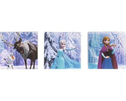 Leinwandbild Disney Frozen Die Eiskönigin 3er-Set 3x 30x30 cm
