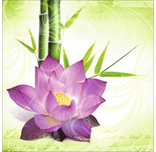 Dekoratives Bild mit Lotusblüte und Bambusmotiven
