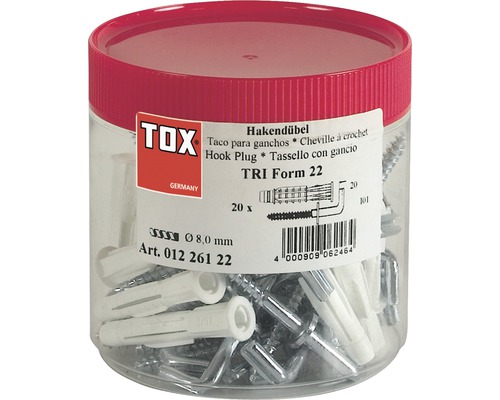 TOX Hakendübel TRI Form 22 im transparenten Behälter