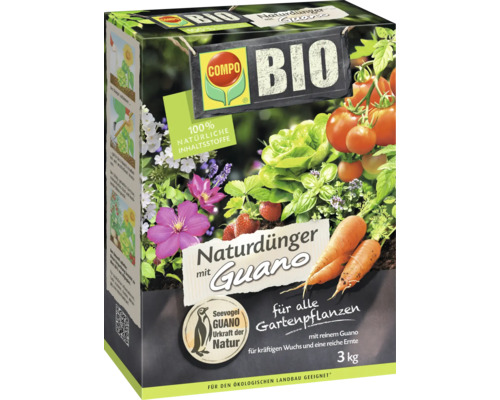 Packung Compo Bio Naturdünger mit Guano, geeignet für den ökologischen Landbau