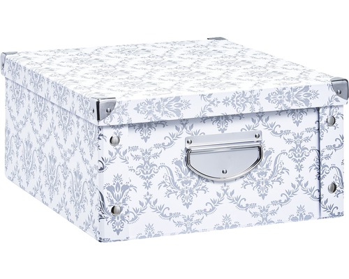 Dekorative Aufbewahrungsbox mit Muster und Metallecken