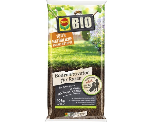 Bodenaktivator für Rasen COMPO BIO 10 kg für Rasen organisch-mineralischer Bodenhilfsstoff