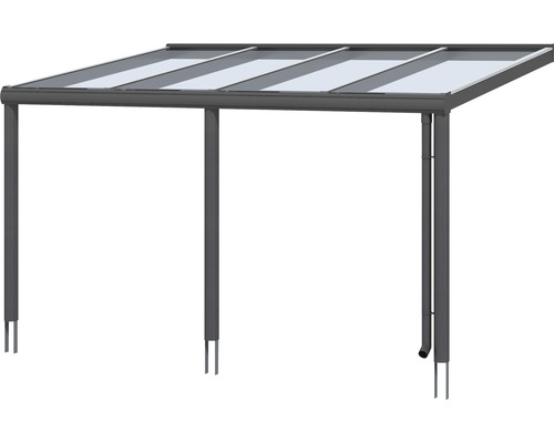 Terrassenüberdachung mit transparentem Dach und Regenrinne