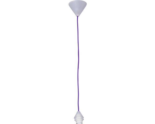 Lampen Leuchtenpendel mit Textilkabel Fassung E27 violett LxØ 1120x100 mm max 60 Watt