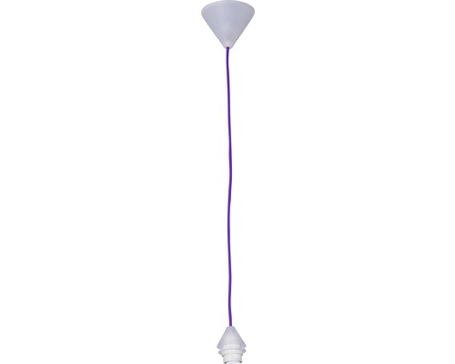 Lampen Leuchtenpendel mit Textilkabel Fassung E27 violett LxØ 112x10 cm max 60 Watt Pendelleuchte mit Kabel